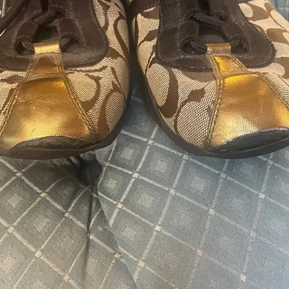 Coach Brown and Gold Women's Sneakers - Picture 12 of 12